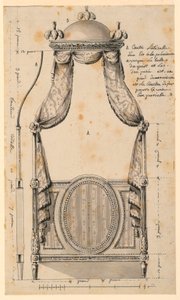 Ritning, Förslag till en säng i polsk stil, 1780