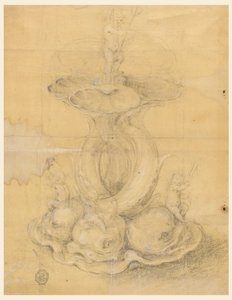 Ritning, Förslag till mittstycke, 1630-60 av Unknown artistUnknown artist