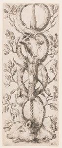 Tryck, Ornament eller grotesker (Groteskt ornament), ca 1653 av Unknown artistUnknown artist