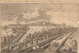 En perspektivvy av Prior Park, sätet för Ralph Allen Esq. nära Bath av Unknown artist