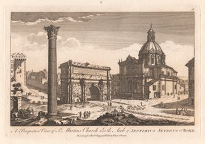 セント マーチンズ教会の斜視図、Rome.swedish のネプティミウス セウェルスの凱旋門 av Unknown artist