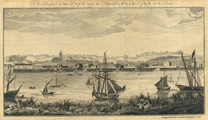 "En utblick över staden och hans majestäts skeppsvarv i Woolwich av Unknown artist