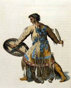 En sibirisk shaman. 1800-talsgravyr. av Unknown artist