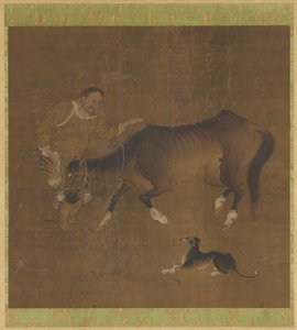 En tartar, en utmärglad häst och en hund av Unknown artist