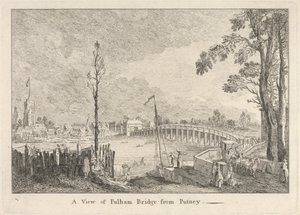 Utsikt över Fulham Bridge från Putney av Unknown artist