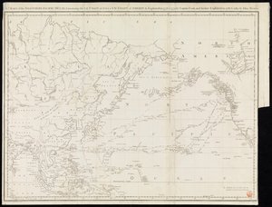 En karta över norra Stilla havet med Asiens nordöstra kust och Amerikas nordvästra kust, utforskad 1778 och 1779 av kapten Cook och vidare utforskad 1788 och 1789 av John Meares (tryck) av Unknown artist