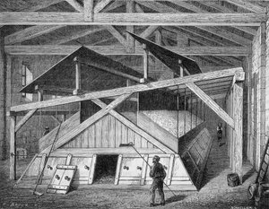 En saltkök i Lorraine. I ""Marvels of industry"" av Louis Figuier. av Unknown artist
