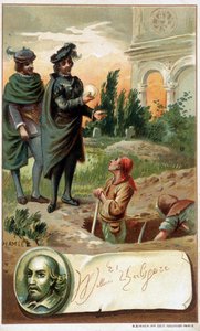 En scen av "Hamlet" av William Shakespeare - chromo. sent 1800-tal av Unknown artist