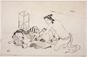 Ett blad från ett shunga-album av Unknown artist