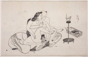 Ett blad från ett shunga-album av Unknown artist