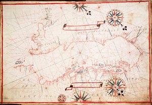 Adriatiska havet, ca 1620 (pergament) av Unknown artist