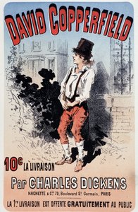 Annonsaffisch för publiceringen av "David Copperfield" av Charles Dickens, v.1890 av Unknown artist