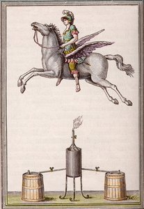 Aerostatisk figur 6 fot 8 tum lång, 9 fot 6 tum hög gjord av bröderna Enslen (Christian Gottfried av Unknown artist