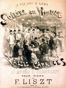 Affisch för Wienkvällar. Valses caprices efter F. Schubert. av Unknown artist