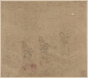 Album med daoistiska och buddhistiska teman: Procession of Daoist Deities: Leaf 17 av Unknown artist