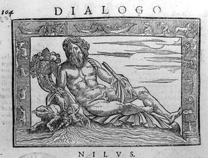 Allegori över Nilen, gravyr från 1600-talet. av Unknown artist