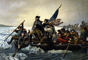 Amerikanska självständighetskriget. Washington korsar Delawarefloden. december 1776. av Unknown artist