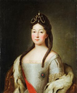 Anna Petrovna de Russie - Porträtt av tsarevna Anna Petrovna av Ryssland (1708-1728), dotter till kejsar Peter I av Ryssland, Anonym. Olja på duk, Sista kvartalet av 1700-talet, Statens museum för arkitektur, historia och konst, Vladimir av Unknown artist