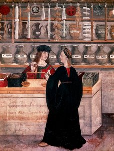 Apotekerbutik (fresk) av Unknown artist