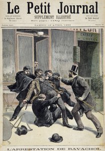 Arrestering av anarkisten Francois Koenigstein dit Ravachol (från hans mors namn) (1859 - 1892). En av 