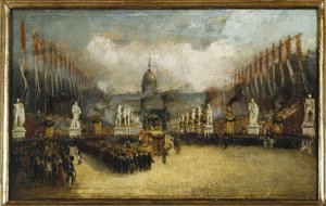 Ankomst av Napoleons aska till esplanaden des Invalides, 15 december av Unknown artist