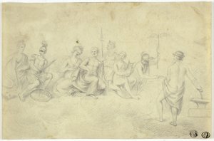 Församling av gudar och gudinnor på berget Olympus av Unknown artist