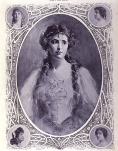 Australiska sångerskan Nellie (Nelly) Melba (1861-1931), akvarell från slutet av 1800-talet av Unknown artist