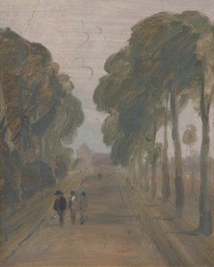 Aveny med figurer av Unknown artist