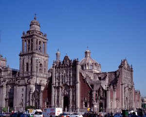 Barockkonst: utsikt över Metropolitan Cathedral of Mexico City. 1700-talets Mexiko. av Unknown artist