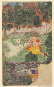 Slaget vid Ravana och Jatayu, från sarga (kapitel) 49 i Aranya-kanda (Skogens bok) från en Ramayana (Ramas resa) av Valmiki (indisk, aktiv i mitten av 1000-talet f.Kr.) av Unknown artist