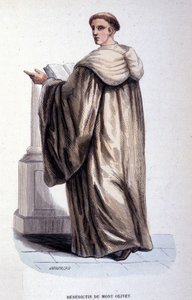 Benedictin du Mont Olivet. Gravyr från ett album på religiösa beställningar, Paris av Unknown artist