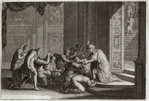 Bibeln från Royaumont, Gamla testamentet: Josef blir igenkänd av sina bröder. Illustration från 1811. av Unknown artist