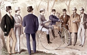 Cykeltur. Gravyr. 1870. av Unknown artist
