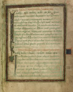 Bifolium från ett evangelielektionarium (bl. 5 och 12) av Unknown artist