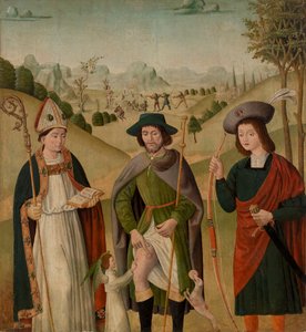 Biskop Saint, Saint Roch och Saint Sebastian av Unknown artist