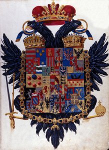 Blazon av det österrikisk-ungerska riket (Österrike Ungern). 1800-talet av Unknown artist