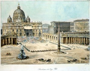 Påvens välsignelse från St. Peter av Rom, ca. 1820. av Unknown artist
