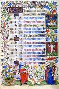 1400-talets timbok. Januari månad. Milano, Biblioteca Trivulziana. av Unknown artist