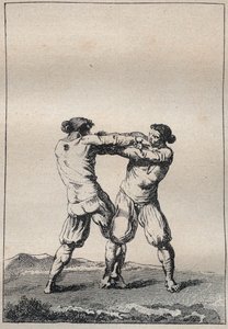 Bretonbrottare gravyr i "" Voyage in Finistere eller State of this Department 1794 och 1795"" av Jacques Cambry (1749-1807) av Unknown artist