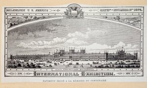 Att bygga erige till minnet av hundraårsjubileet (1776-1876) på Philadelphia International Exhibition av Unknown artist