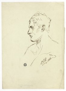 Byst av ung man i profil av Unknown artist