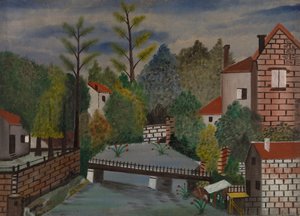 Kanal och hus av Unknown artist