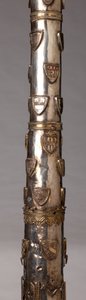 Ljusstake (?), silversmide, detalj av Unknown artist
