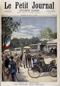 Bilar utan hästar, första bilen Panhard Levassor - omslag. "" Le Petite Journal"" av 6 augusti av Unknown artist