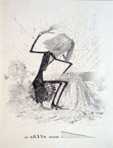 Tecknad film föreställande kompositören Franz Liszt (1811-1886) av Unknown artist