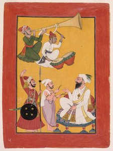 Firandet av Krishnas födelse, från en Bhagavata Purana av Unknown artist