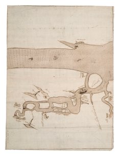 Karta över floden Medway och en del av Themsen: nr 24 Sheerness, ca 1590 (bläck och lavering) av Unknown artist