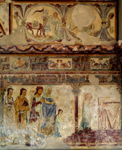 Jungfruns barndom Efter fresker från 1100- och 1200-talet av kyrkan i gamla Pouzauges i Vendee. av Unknown artist