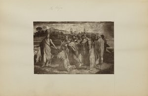 ["Kristi anklagelse till Petrus (Matteus 16:18-19, Johannes 21:15-17)" av Raphael] av Unknown artist