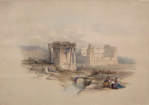 Cirkulärt tempel i Baalbec av Unknown artist